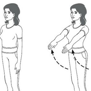 Cvičení pro léčbu artrózy ramenního kloubu - zvedání rovných paží nahoru